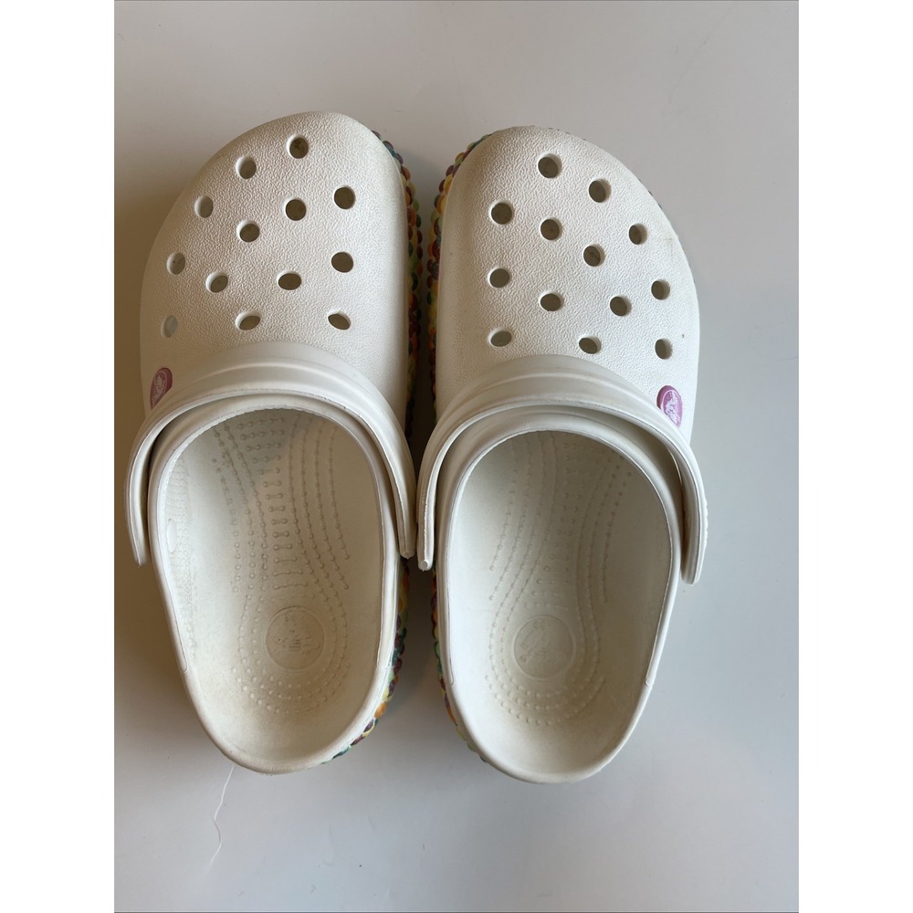 Crocs Kids White/Gem Band Clog Size 4 - Picture 8 of 8